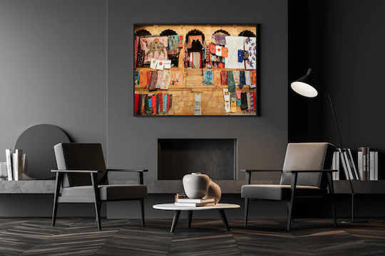 Colorful Fabric Painting Display In Traditional Market 100x70