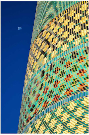 Painting Colorful Dome Architecture Moon Multicolored Dome Architecture Moon 70x100