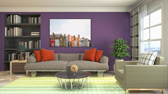 Πίνακας Colorful Row Houses Πολύχρωμα Σπίτια 100x70