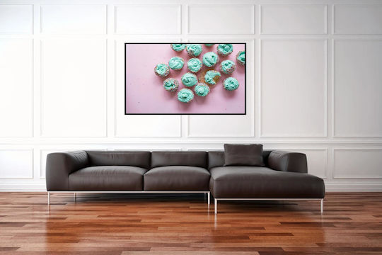 Painting Colorful Cupcakes On Pink Background Multicolored Cupcakes Pink Background 100x70