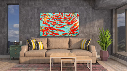 Painting Colorful School Fish Multicolored School Of Fish 100x70