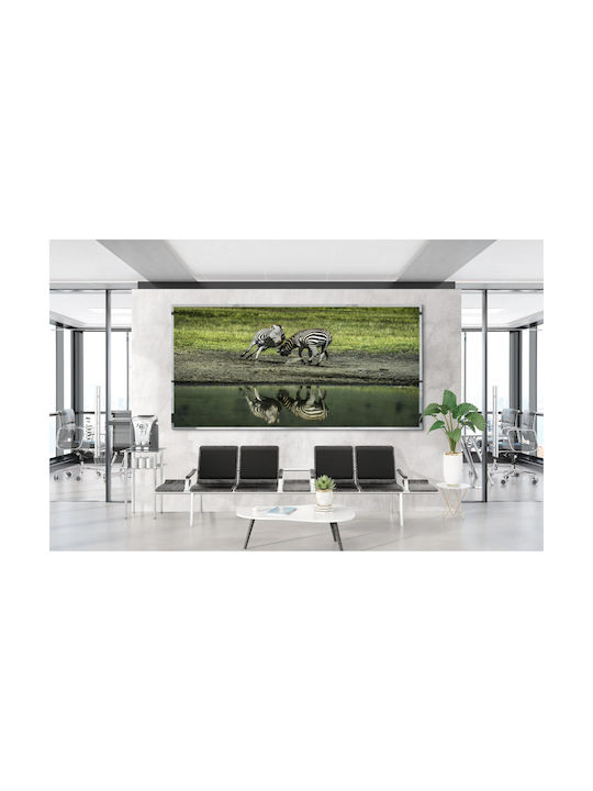iLovePrints Zebras Bei Wasser Ölgemälde 100x70