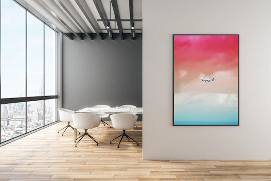 Gemälde Qatar Airways Flugzeug Im Bunte Himmel 100x150