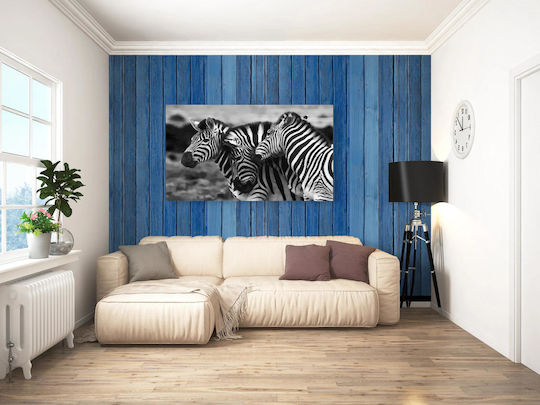 Πίνακας Graceful Zebras In Black White Χαριτωμένα Ζέβρες Ασπρόμαυρο 100x70