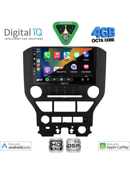 Digital IQ Car Audio System for Ford Mustang 2015-2020 (Bluetooth/USB/WiFi/GPS/Apple CarPlay/Android Auto) with 9" Touch Screen