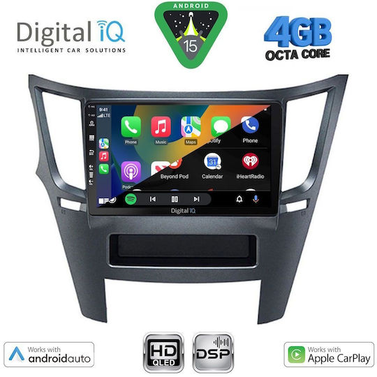Digital IQ Car Audio System for Subaru Legacy / Outback 2009-2014 (Bluetooth/USB/WiFi/GPS/Apple CarPlay/Android Auto) with 9" Touch Screen