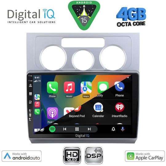 Digital IQ Ηχοσύστημα Αυτοκινήτου για Volkswagen Touran 2003-2010 με A/C (Bluetooth/USB/WiFi/GPS/Apple-Carplay/Android-Auto) με Οθόνη Αφής 10"