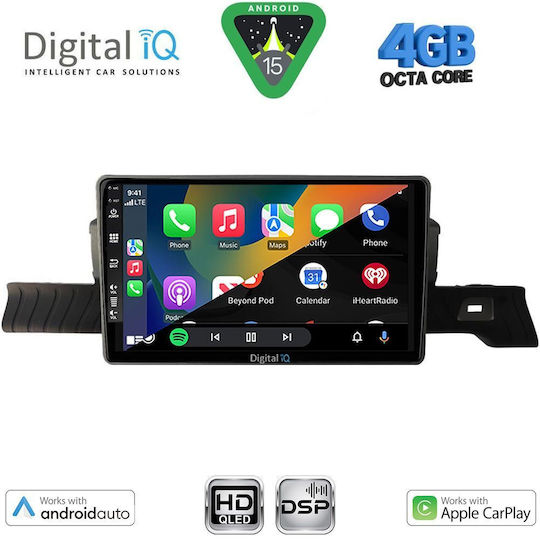 Digital IQ Car Audio System for Citroen C3 Bluetooth USB WiFi GPS Apple CarPlay Android Auto with 9" Touch Screen
