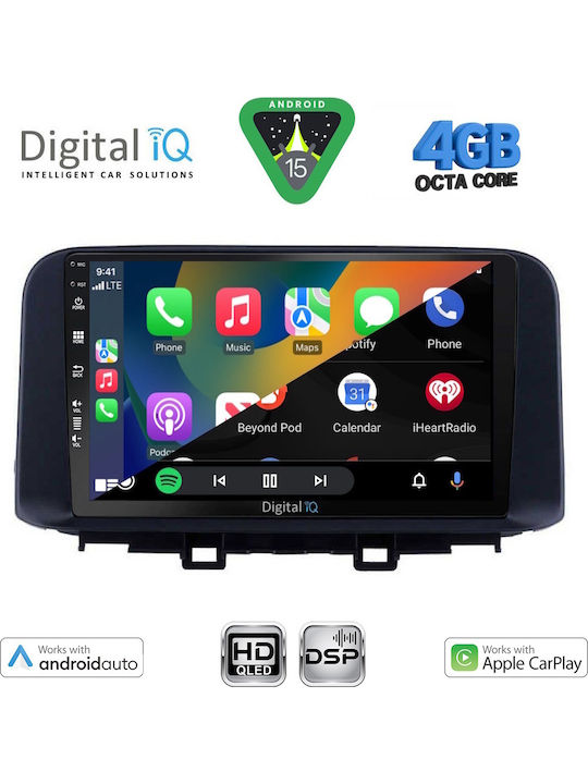 Digital IQ Car Audio System for Hyundai Kona 2017-2023 Bluetooth USB WiFi GPS Apple CarPlay Android Auto with 10" Touch Screen