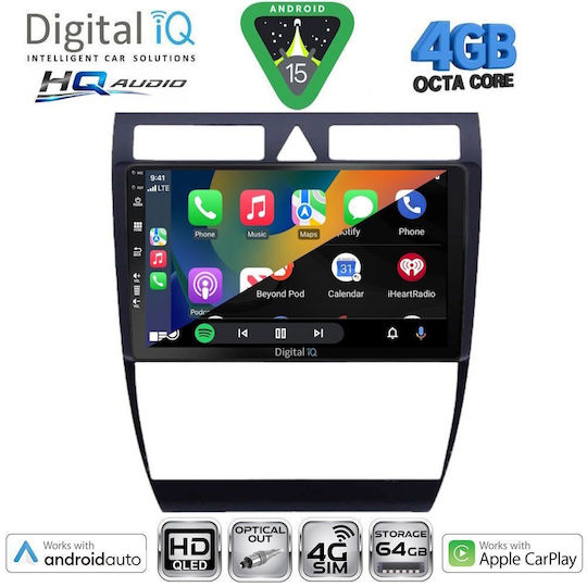 Digital IQ Ηχοσύστημα Αυτοκινήτου για Audi A6 1998-2005 (Bluetooth/USB/WiFi/GPS/Apple-Carplay/Android-Auto) με Οθόνη Αφής 9"