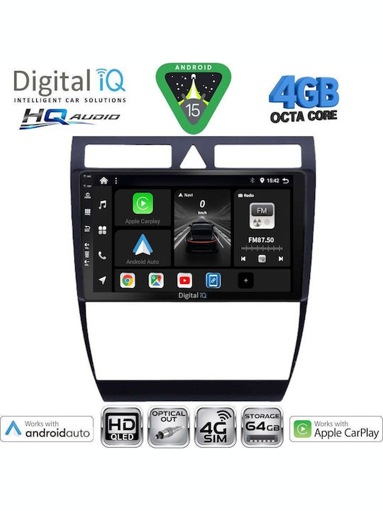 Digital IQ Car Audio System for Audi A4 2008-2015 (Bluetooth/USB/WiFi/GPS/Apple CarPlay/Android Auto) with 10" Touch Screen