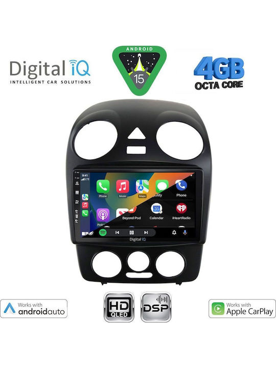 Digital IQ Auto-Audiosystem Für Volkswagen Käfer 2004-2011 Bluetooth USB Eingebautes Wi-Fi GPS Apple CarPlay Android Auto Mit 9 Zoll Touchscreen