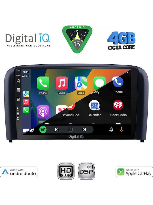 Digital IQ Car Audio System for Volvo S80 1998-2006 Bluetooth USB WiFi GPS Apple CarPlay Android Auto with 9" Touch Screen