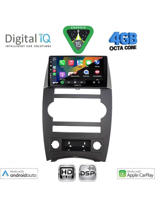 Digital IQ Auto-Audiosystem für Jeep Commander 2007-2009 mit Bluetooth USB Eingebautes Wi-Fi GPS Apple CarPlay Android Auto 9 Zoll Touchscreen