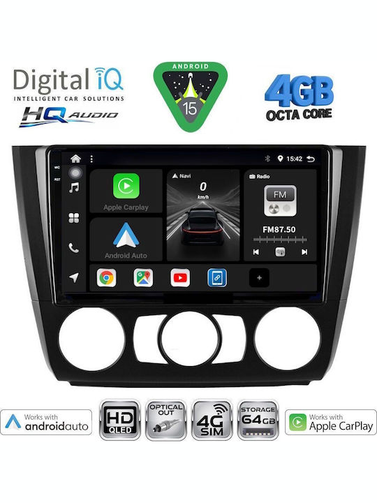 Digital IQ Car Audio System for BMW Series 1 2004-2013 with Clima Bluetooth USB WiFi GPS Apple CarPlay Android Auto with 9" Touch Screen