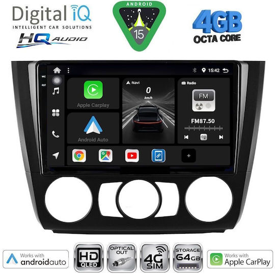 Digital IQ Ηχοσύστημα Αυτοκινήτου για BMW Σειρά 1 2004-2013 με Clima (Bluetooth/USB/WiFi/GPS/Apple-Carplay/Android-Auto) με Οθόνη Αφής 9"