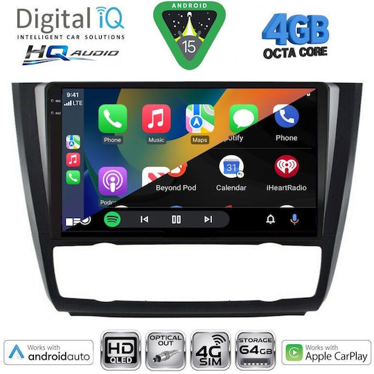 Digital IQ Ηχοσύστημα Αυτοκινήτου για BMW Σειρά 1 2004-2013 με Clima (Bluetooth/USB/WiFi/GPS/Apple-Carplay/Android-Auto) με Οθόνη Αφής 9"