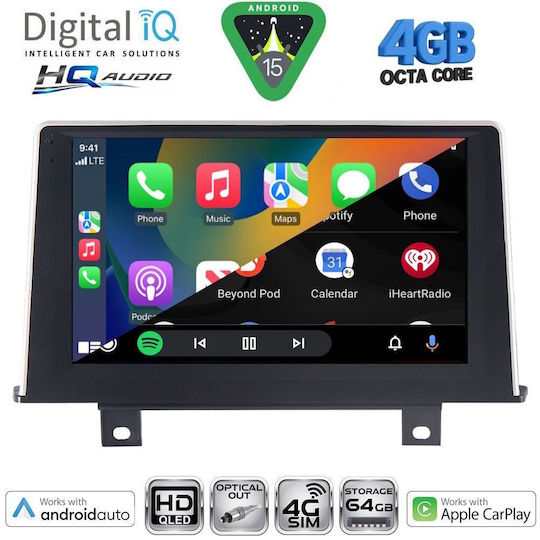 Digital IQ Ηχοσύστημα Αυτοκινήτου για BMW Σειρά 3 2005-2012 (Bluetooth/USB/WiFi/GPS/Apple-Carplay/Android-Auto) με Οθόνη Αφής 9"