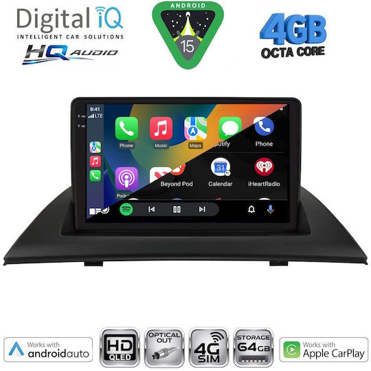 Digital IQ Car Audio System for BMW X3 (E83) 2003-2010 (Bluetooth/USB/WiFi/GPS/Apple CarPlay/Android Auto) with 9" Touch Screen