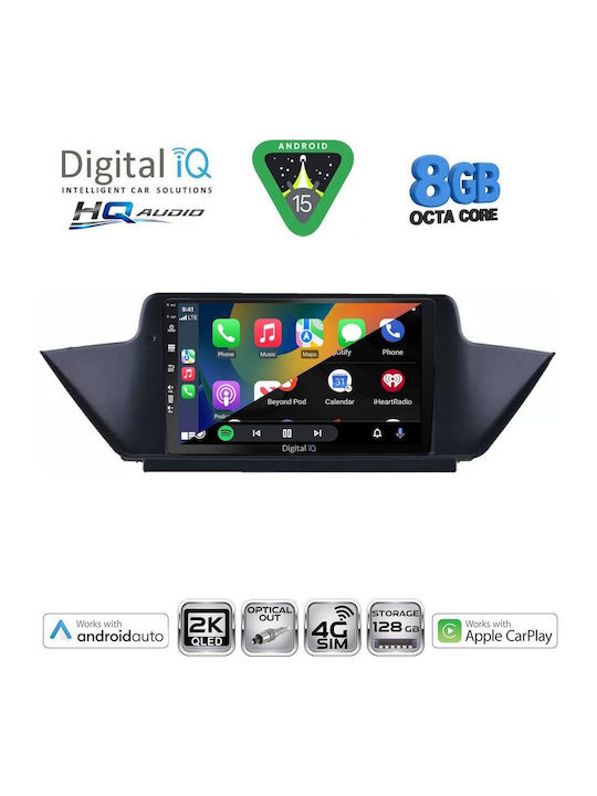 Digital IQ Car Audio System for BMW X1 (E84) 2009-2015 (Bluetooth/USB/WiFi/GPS/Apple CarPlay/Android Auto) with 10" Touch Screen