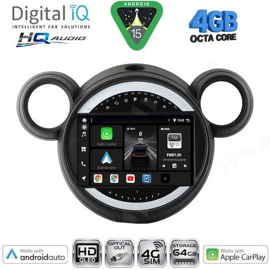 Digital IQ Ηχοσύστημα Αυτοκινήτου για Mini Cooper 2000-2006 (Bluetooth/USB/WiFi/GPS/Apple-Carplay/Android-Auto) με Οθόνη Αφής 9"