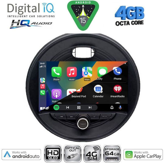 Digital IQ Car Audio System for Mini Cooper / Clubman / Roadster / Countryman 2014 (Bluetooth/USB/WiFi/GPS/Apple CarPlay/Android Auto) with 9" Touch Screen