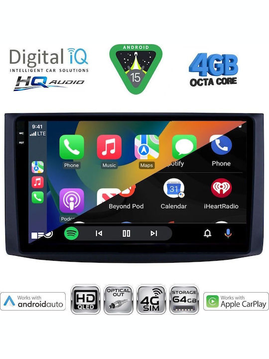 Digital IQ Car Audio System for Chevrolet Aveo 2006-2010 (Bluetooth/USB/WiFi/GPS/Apple CarPlay/Android Auto) with 9" Touch Screen