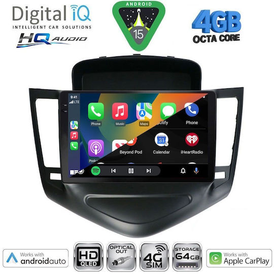 Digital IQ Ηχοσύστημα Αυτοκινήτου για Chevrolet Cruze 2008-2012 (Bluetooth/USB/WiFi/GPS/Apple-Carplay/Android-Auto) με Οθόνη Αφής 9"