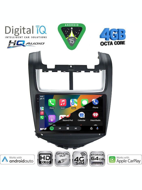 Digital IQ Car Audio System for Chevrolet Aveo 2014-2017 (Bluetooth/USB/WiFi/GPS/Apple CarPlay/Android Auto) with 9" Touch Screen
