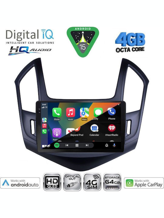 Digital IQ Car Audio System for Chevrolet Aveo 2014-2017 (Bluetooth/USB/WiFi/GPS/Apple CarPlay/Android Auto) with 9" Touch Screen