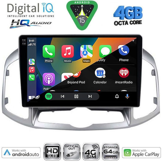 Digital IQ Car Audio System for Chevrolet Captiva 2012-2018 Bluetooth USB WiFi GPS Apple CarPlay Android Auto with 10" Touch Screen