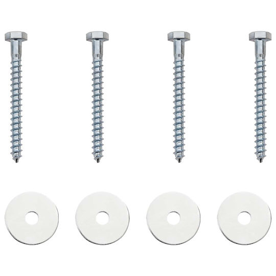 vidaXL Post Support for Garden Fence Made of Metal 10x10x40cm 4 Pieces Silver