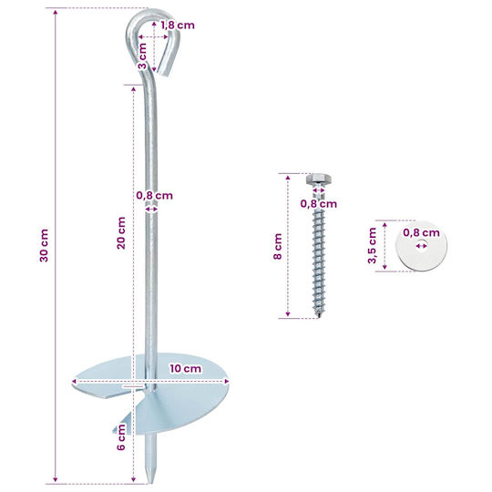 vidaXL Post Support for Garden Fence Made of Metal 10x10x30cm 4 Pieces Silver