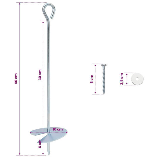 vidaXL Post Support for Garden Fence Made of Metal 10x10x40cm 10 Pieces Silver