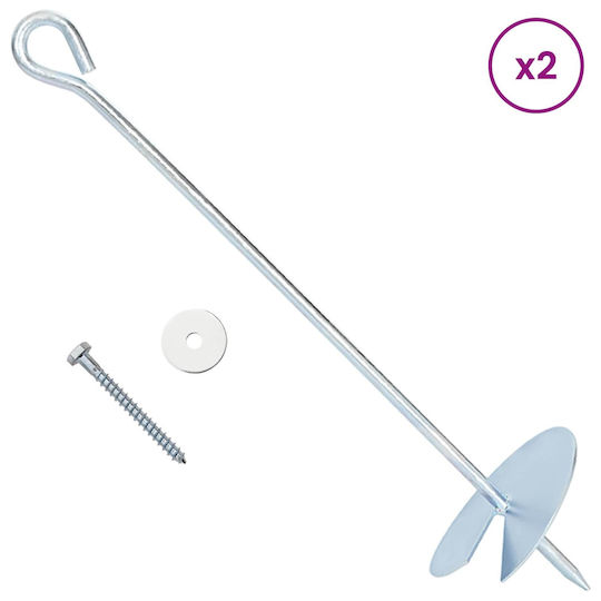 vidaXL Post Support for Garden Fence Made of Metal 10x10x40cm 10 Pieces Silver