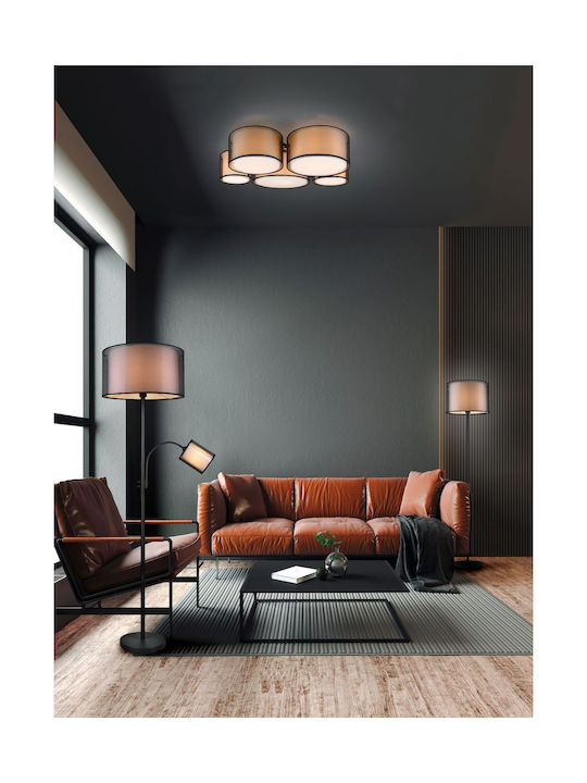 Trio Lighting Burton Φωτιστικό Δαπέδου Υ174xΜ45εκ. με Ντουί για Λαμπτήρα E14 Μαύρο