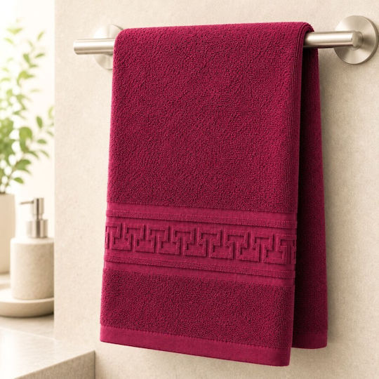 Pucioasa Prosop De Hotel Pentru Față 90x50cm Burgundy Greutate 500gsm