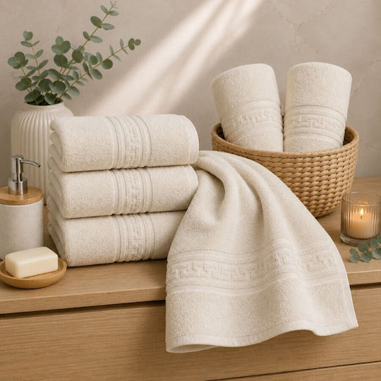 Pucioasa Hotelhandtuch 50x30 cm Ecru Gewicht: 500gsm