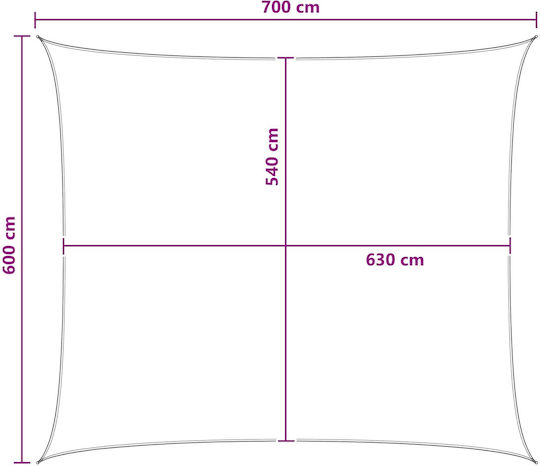 vidaXL Ορθογώνιο Πανί Σκίασης Μπλε 6x7m