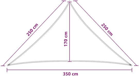 vidaXL Triangle Blue Shade Sail 2.5x3.5x3.5m