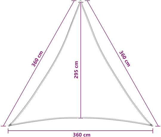 vidaXL Τρίγωνο Πανί Σκίασης Μπλε 3.6m