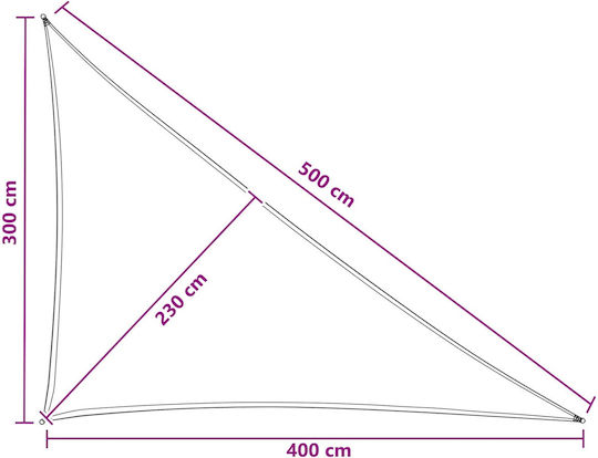 vidaXL Pânză De Umbrire Triunghiulară Albastră 4x5x5m