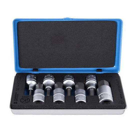 Unior Chei tubulare cu Vârfuri Allen și Patrat de Prindere 1/2'' Set 9buc
