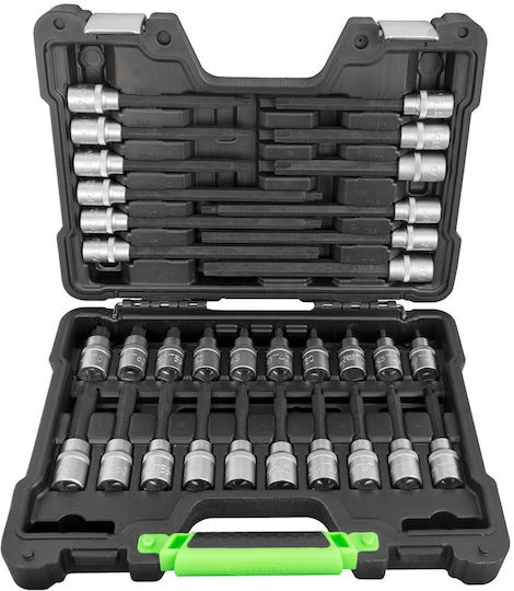 JBM Long Socket with Motor Torx and Socket 1/2'' Set 32pcs
