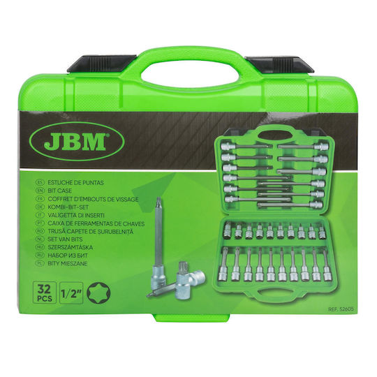 JBM Long Socket with Motor Torx and Socket 1/2'' Set 32pcs