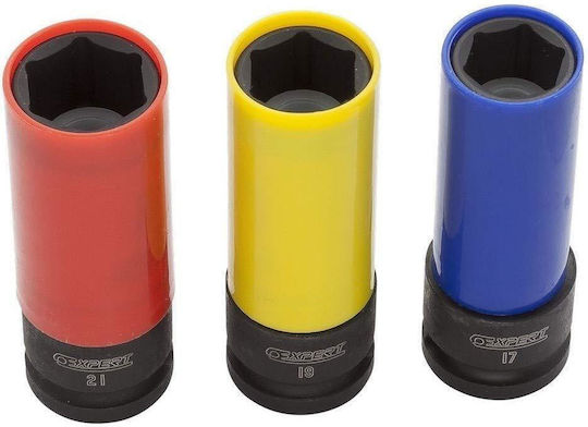 Set 1/2" Long Sockets Alloy Wheels 3pcs