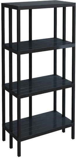Bücherregal Schwarz 125x30x55cm