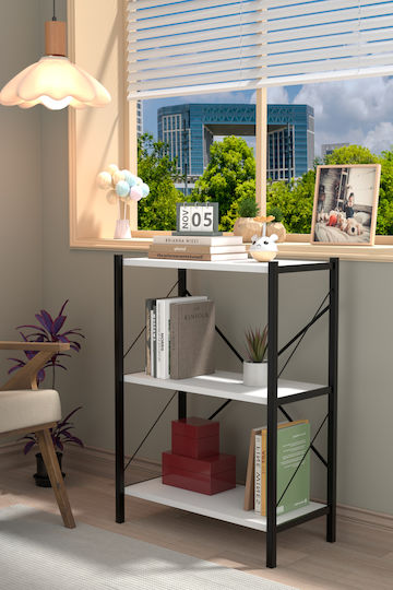 White Bookcase 90x30x60cm