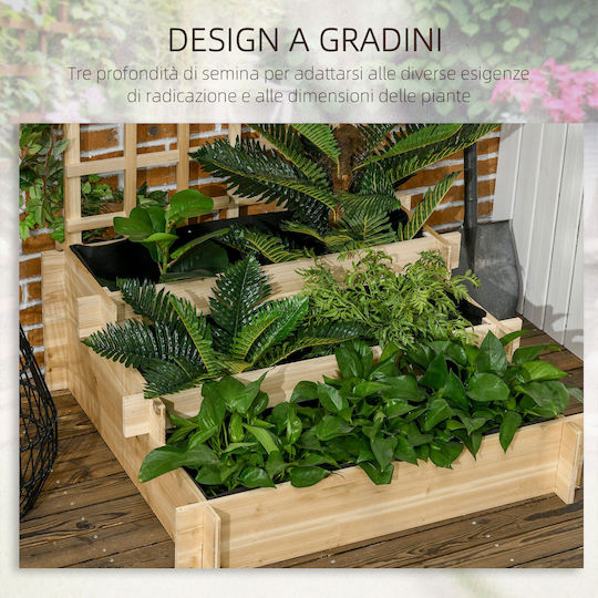 Outsunny Wooden Planter Box with Lattice Elm 95x95x110cm