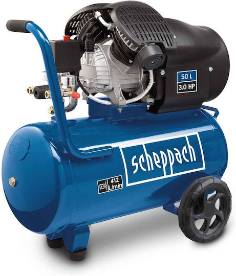 Scheppach Cu o singură fază Compresor de aer 97dB cu Putere 3hp și Rezervor de aer 50lt 5906102901
